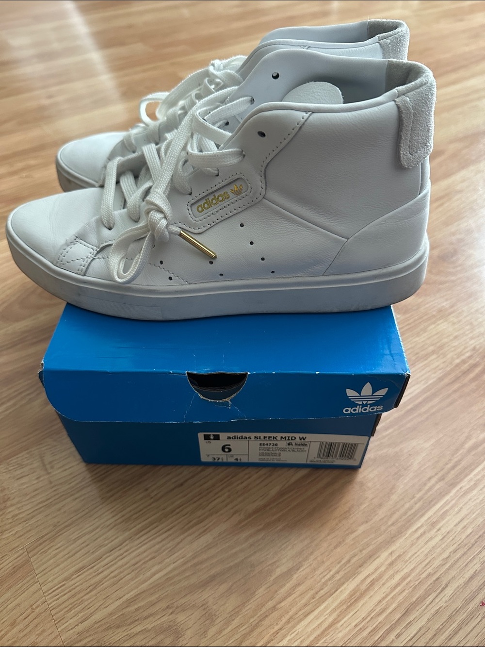 adidas womens White Sleek Mid Sneakers